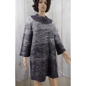 Style & Co. Women's Gray Metallic Tunic Sweater Cowl Neck Thigh Length Size XL
